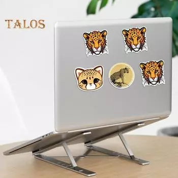 50 шт., наклейка для скрапбукинга, мультяшный леопардовый узор, водонепроницаемые наклейки для канцелярских принадлежностей, ноутбука, гитары 1 Set