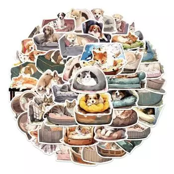 50 шт. наклейка из ПВХ с настроением кота, самоклеящаяся наклейка в стиле граффити, водонепроницаемая наклейка для скрапбукинга, сделай сам, детский телефон, канцелярские принадлежности B