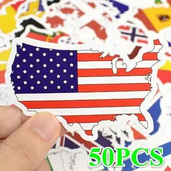 50 шт., наклейка на чемодан для ноутбука, путешествия, карта стран