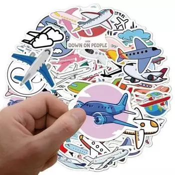 50 шт., наклейка в стиле граффити, водонепроницаемая, устойчивая к солнцу, самоклеящаяся, съемная, без отметок, слева, с богатыми узорами, наклейка на самолет, повседневная поставка