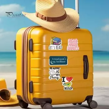 50 шт., наклейки для любителей чтения, богатые различные узоры, без остатков, солнцезащитные, клейкие, невыцветающие, водонепроницаемые, книжные наклейки Mixed Style
