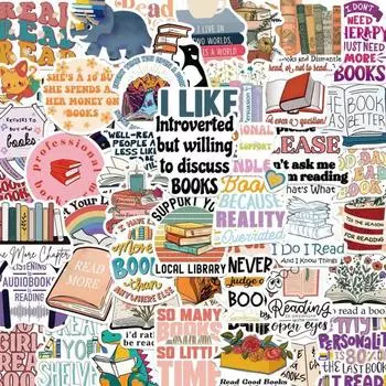 50 шт., наклейки для любителей чтения, наклейки для подростков, учителей, студентов, водонепроницаемые наклейки для скрапбукинга, принадлежности для самостоятельного изготовления