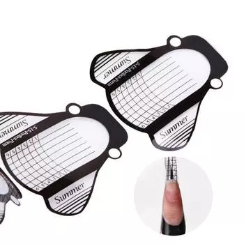 50 шт. наклейки для ногтей, прозрачные износостойкие пластиковые насадки для дизайна ногтей «сделай сам», формы для наращивания, наклейки-направляющие