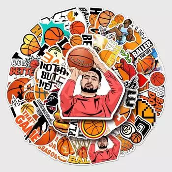 50 шт. наклейки для скейтборда, наклейки для баскетбола, наклейки для скейтборда, экстремальные виды спорта, наклейки для чемодана, гитары, кружки, блокнота, трендовые наклейки