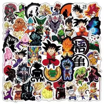 50 шт., наклейки Dragon Ball, устойчивые к выцветанию, водонепроницаемые наклейки с героями мультфильмов для детей, игрушки, ноутбук, скейтборд