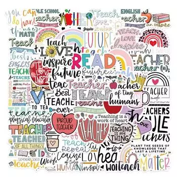 50 шт., наклейки на день учителя, наклейки для скейтборда, наклейки для экстремальных видов спорта, чехол на тележке, кружка для гитары, тетрадь, трендовые наклейки