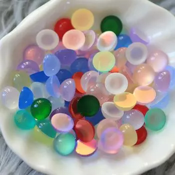 50 шт. Наклейки на куклы для изготовления смоляных бусин с плоской спинкой, круглые глаза, имитация кошачьего глаза 4mm королевский синий