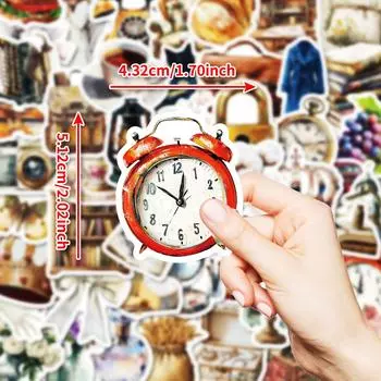 50 шт. Наклейки на мебель в стиле ретро, ручная роспись, сделай сам, креативные декоративные наклейки для блокнота, дневника