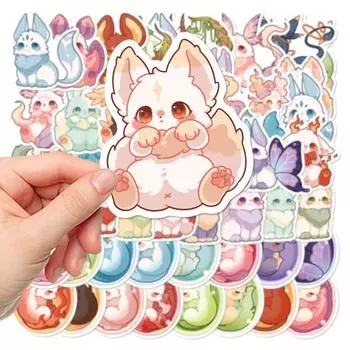 50 шт., наклейки с героями мультфильмов, милые водонепроницаемые наклейки из аниме-серии, клейкие наклейки из ПВХ, Фэнтези, украшение «сделай сам», ноутбук, скрапбук, вода