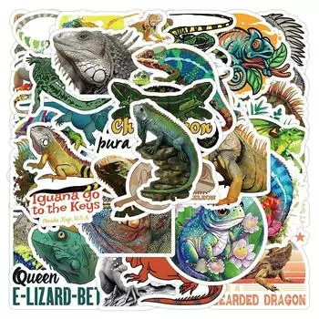 50 шт., наклейки с изображением игуаны, рептилий, ящериц, граффити, наклейки для DIY, багажа, ноутбука, скейтборда, мотоцикла, велосипеда, наклейки 50pcs