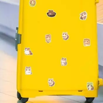 50 шт. наклейки с изображением кота из мультфильма «сделай сам», водонепроницаемые самоклеящиеся, отличная липкость, противоскользящие, водонепроницаемые, с разными узорами, для багажа, гитары, ноутбука, ноутбука 1 Set