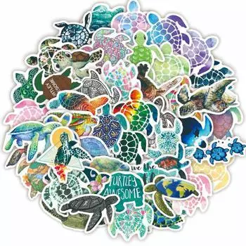 50 шт., наклейки с изображением морских существ, такие же милые наклейки, Vtuber, наклейки для багажа, наклейки на кружку, наклейки для украшения ноутбука