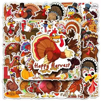 50 шт. Наклейки с изображением животных в виде индейки из мультфильма Vtuber, наклейки для багажа, наклейки для кружек, наклейки для украшения ноутбука