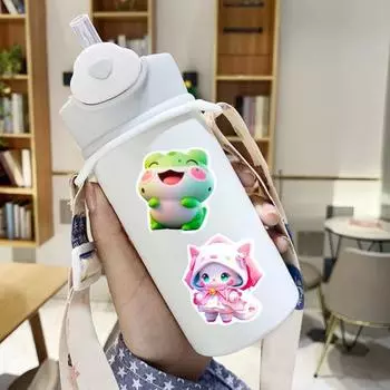 50 шт., наклейки с милыми животными, самоклеящиеся, съемные, водонепроницаемые, легко очищаемые, для ноутбука, скрапбукинга, наклейки для скейтборда