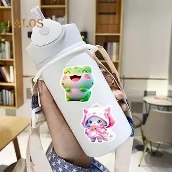 50 шт., наклейки с милыми животными, самоклеящиеся, съемные, водонепроницаемые, легко очищаемые, для ноутбука, скрапбукинга, скейтборда 1 Set