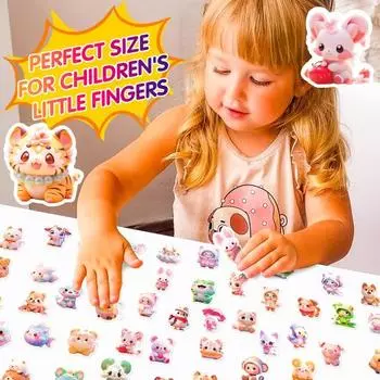 50 шт., наклейки с милыми животными, самоклеящиеся, съемные, водонепроницаемые, легко очищаемые, для ноутбука, скрапбукинга, наклейки для скейтборда 1 Set