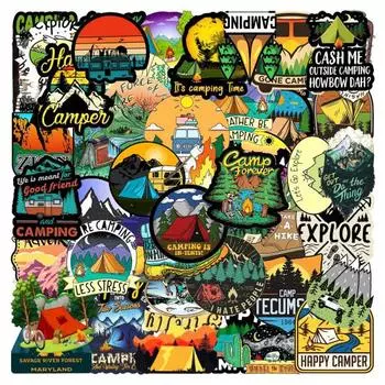 50 шт., наклейки в стиле граффити, водонепроницаемые, многоразовые, украшают ПВХ, бутылку с водой для багажа, уличные наклейки для кемпинга, для скрапбукинга разноцветный