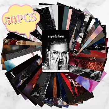 50 шт. настенных открыток настенные наклейки окружающие фото открытки коллекционные открытки One Size чёрный