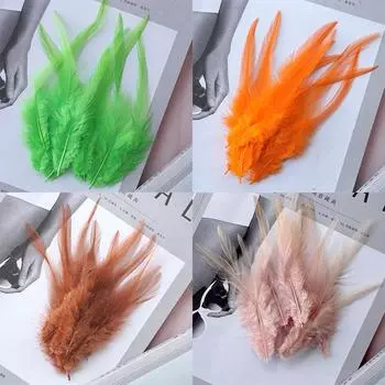 50 шт. натуральное перо макарон цветное куриное перо красочное индюшиное перо красочное перо