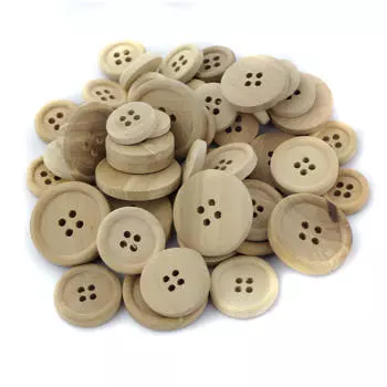 50 шт. Натуральные деревянные круглые пуговицы разных размеров для шитья и рукоделия