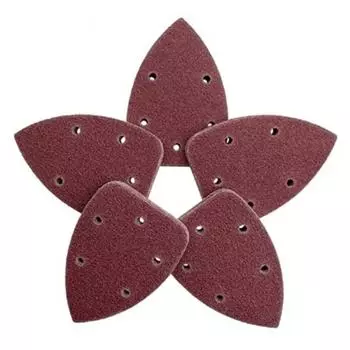 50 шт. наждачная бумага для шлифовки деталей, шлифовальные диски для мышей, 5 отверстий, липучки, шлифовальные листы для шлифовальных машин для мышей с ладонью 140 мм 80 Grit коричневый