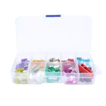 50 шт., небольшой автомобильный предохранитель 2A, 3A, 5A, 7,5A, 10A, 15A, 20A, 25A, 30A, 35A, усилитель с зажимом в коробке, набор автоматических предохранителей с лезвием, автомобиль, лодка, грузовик