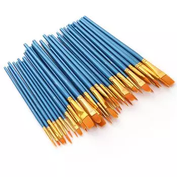 50 шт. нейлоновые кисти для волос, набор кистей для художника, несколько кистей среднего размера для акварели Pack of 50 чёрный