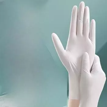 50 шт. нитриловые перчатки для мытья посуды бытовые чистящие кухонные прочные одноразовые нитриловые бытовые водонепроницаемые для женщин на работу M