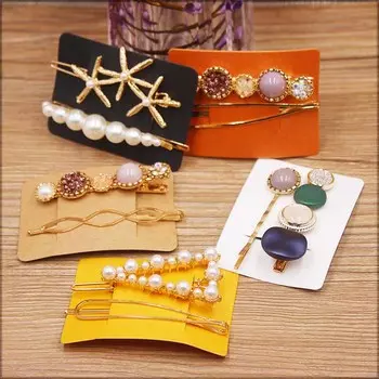 50 шт. Новое поступление, симпатичная форма, крафт-бумага, розовый, белый, упаковка для ювелирных изделий, заколка для волос, пустая цветная заколка для волос, демонстрационная карточка, бирка 50pc жёлтый