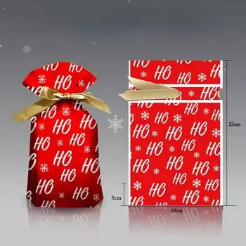 50 шт. Новогодние Рождественские Упаковки для Конфет Мешок для Подарков от Санты Рождественский Пластиковый Пакет Рождественские Украшения для Дома Навидад