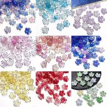 50 шт. новые 19 мм акриловые вишни цветочные бусины лепестки Шарм разъемы серьги «сделай сам» изготовление украшений для волос аксессуары из смолы Lake blue