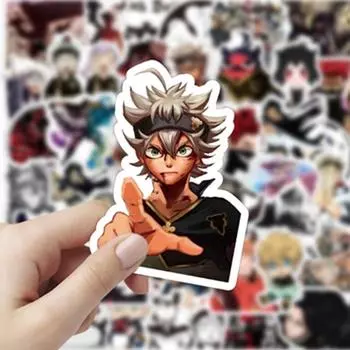 50 шт. новый черный пятилистный клевер мультфильм аниме наклейки на чемодан для ноутбука водонепроницаемые наклейки с граффити 20PCS