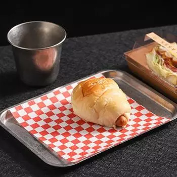 50 шт. обертки для сэндвичей жиростойкая деликатесная бумага для еды классическая клетчатая корзина 30*30cm черный белый