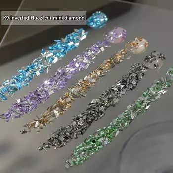 50 шт. Очаровательная сверкающая коллекция мини-стеклянных ногтей, разноцветные роскошные украшения для маникюра, аксессуары белый