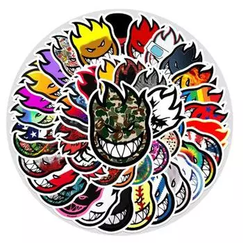 50 шт. очень крутые наклейки Spitfire, наклейки для скейтборда, наклейка Spitfire, наклейка для серфинга, скейта, скутера, наклейка для мобильного планшета