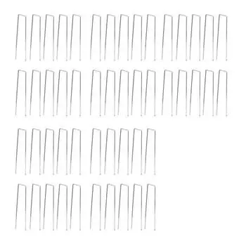 50 шт. оцинкованных стальных садовых колышков, U-образные колышки для палаток, U-образные оцинкованные ландшафтные штыри, прочные штыри для заземления двора 4x10 см, толщина 0,4 мм