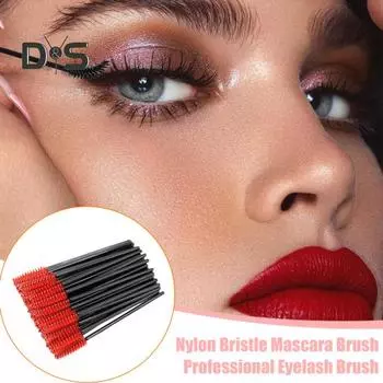 50 шт. одноразовая щеточка для ресниц, наращивание ресниц, щеточка для бровей, портативная щеточка для нанесения туши, аппликатор для макияжа глаз для женщин чёрный