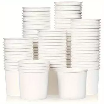 50 шт. одноразовые бумажные миски, утолщенные круглые бумажные миски для упаковки на вынос, идеально подходящие для суповых закусок, фруктов для вечеринок, пикников, одноразовых мисок для вечеринок 50pcs