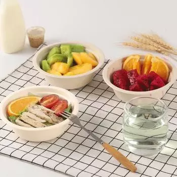 50 шт. одноразовые миски пищевого класса без BPA, экологически чистые без запаха, широко применимые натуральные одноразовые миски для кемпинга, посуда 350ml