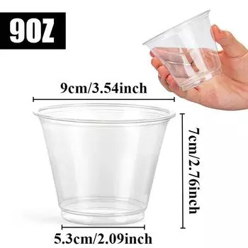 50 шт одноразовые пластиковые стаканчики для кофе, напитков, йогурта, десерта, фруктов, мороженого, Рождества, дня рождения, вечеринки, прозрачные пластиковые стаканчики
