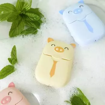 50 шт одноразовых мыльных таблеток с герметичной оболочкой, мягкие, быстро пенящиеся, портативные, дорожные, мультяшные, чистящие, мыльные бумажные принадлежности для ванны синий