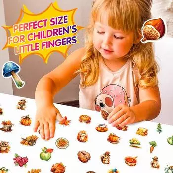 50 шт., осенние наклейки на День благодарения, тыква, кленовый лист, гриб, белка, милые наклейки для бутылок с водой