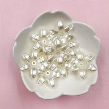 50 шт., ожерелье из материала ручной работы, цветы, акриловые серьги, свободные бусины, изготовление ювелирных изделий, браслеты, брелок, мода «сделай сам» Six Petaled Flowers