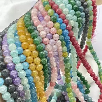 50 шт./пакет 10 мм свободные бусины для изготовления ювелирных изделий стеклянные бусины с трещинами льда бусины с узором дракона браслеты своими руками цепочки для мобильных телефонов аксессуары 10Mm about 80 pieces/string