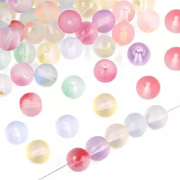 50 шт./пакет, 8 мм, разноцветные бусины с эффектом золотой фольги, стеклянные кристаллы, свободные круглые бусины для браслета, ожерелья, бусины для изготовления ювелирных изделий своими руками