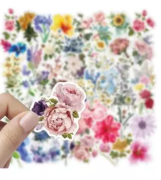 50 шт./пакет, эстетические наклейки, водонепроницаемые, печать высокой четкости, ПВХ, универсальные цветочные наклейки для подростков