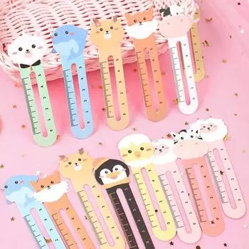 50 шт./пакет милые закладки в виде животных, бумажная линейка для детей, подарок на день рождения, приз для класса, канцелярские принадлежности для детей, подарок на день рождения