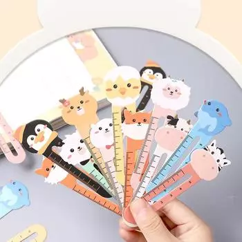 50 шт./пакет милые закладки в виде животных, бумажная линейка для детей, подарок на день рождения, приз для класса, канцелярские принадлежности для детей, подарок на день рождения