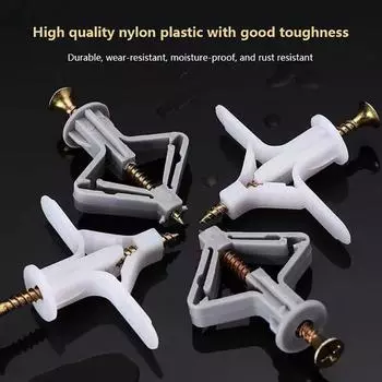 50 шт./пакет Пластиковые анкеры для пустотелых стен Комплект анкеров для гипсокартона Расширительная труба Самосверлящие винты Расширительный винт для пустотелых стен A1