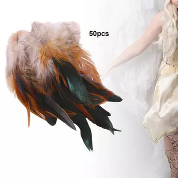 50 шт. перья для поделок цвета аксессуары для рукоделия декоративные свадебные чёрный